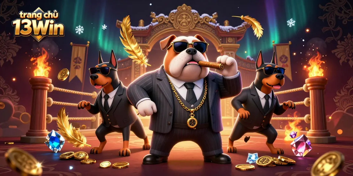 Experience thrilling gaming at trang chủ 13Win, featuring animated casino elements and vibrant characters.