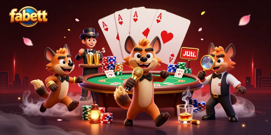 fabett showcases hyenas running a comedy casino scene with poker action and vibrant gaming elements.