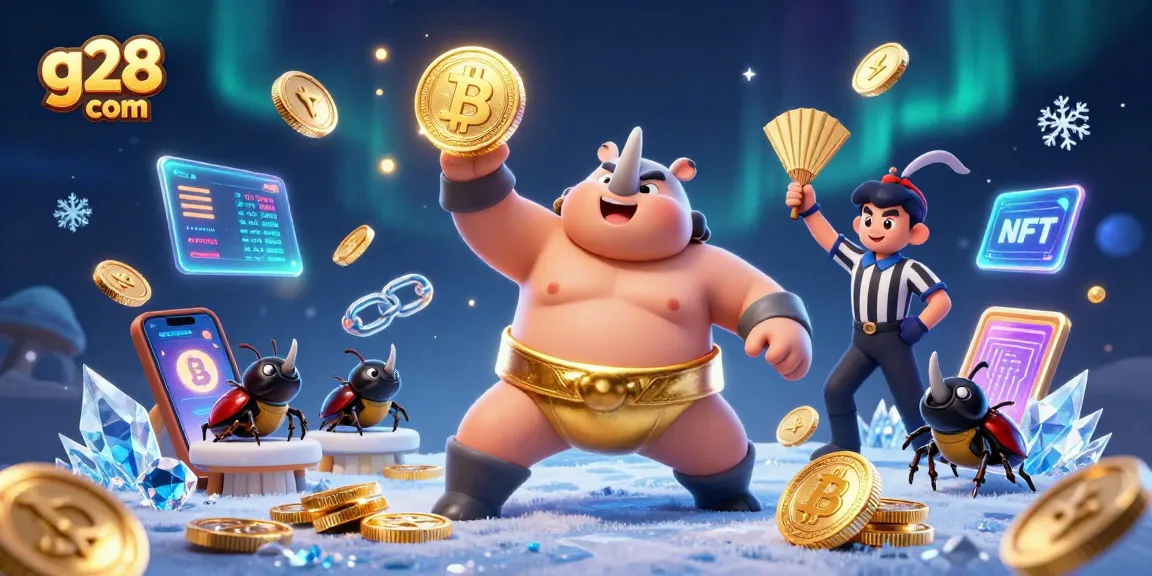 Engage with g28 com slots and jackpots as the rhinoceros beetle champion celebrates, coins flying!