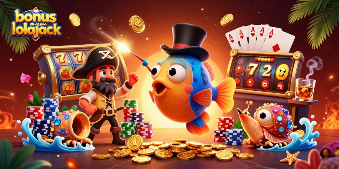 Déclenchez le bonus de casino lolajack avec des créatures sous-marines fascinantes autour de jeux de machines à sous.