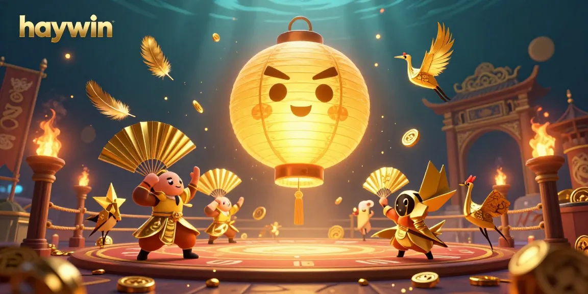 Experience the thrilling energy of Haywin's online casino with golden lanterns and vibrant gaming elements.