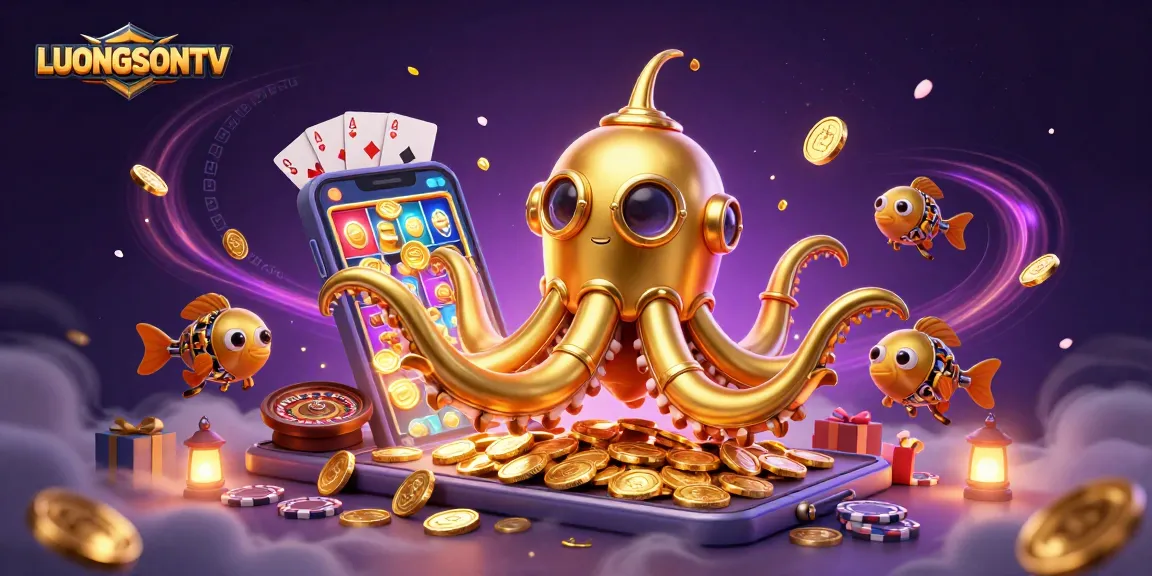 Win big with LUONGSONTV as you encounter a vibrant underwater scene filled with exciting gambling elements.