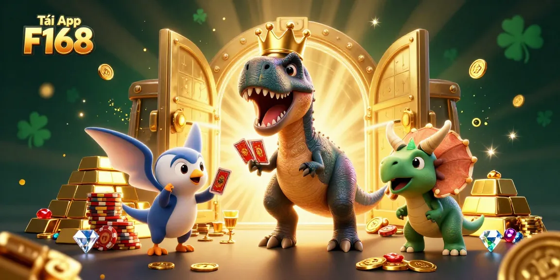 Tải App F168 to experience vibrant 3D cartoon casino action with dynamic gaming elements and characters.