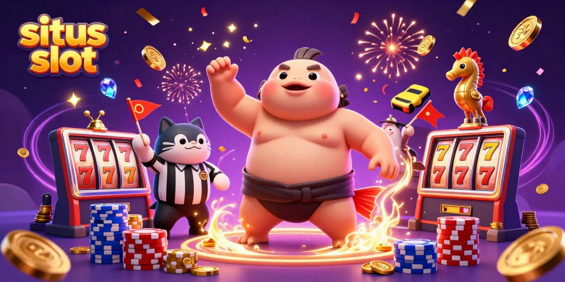 Gulungan mesin slot muncul di situs slot dengan koin emas dan karakter ceria beraksi.