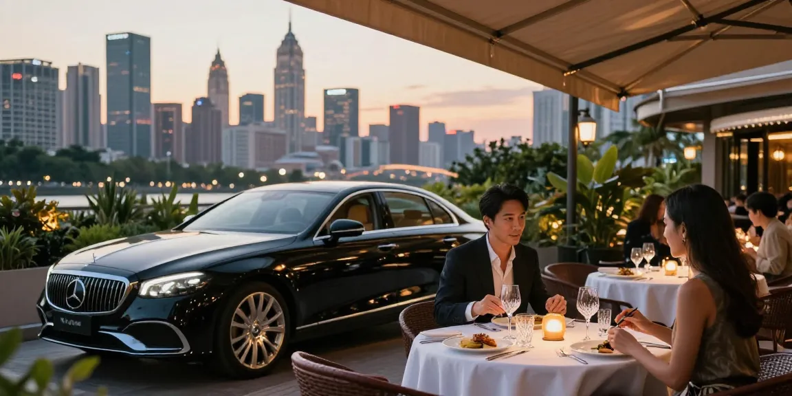 Momen santai pasangan menikmati hidangan mewah di restoran dengan suasana LUXURY 777.