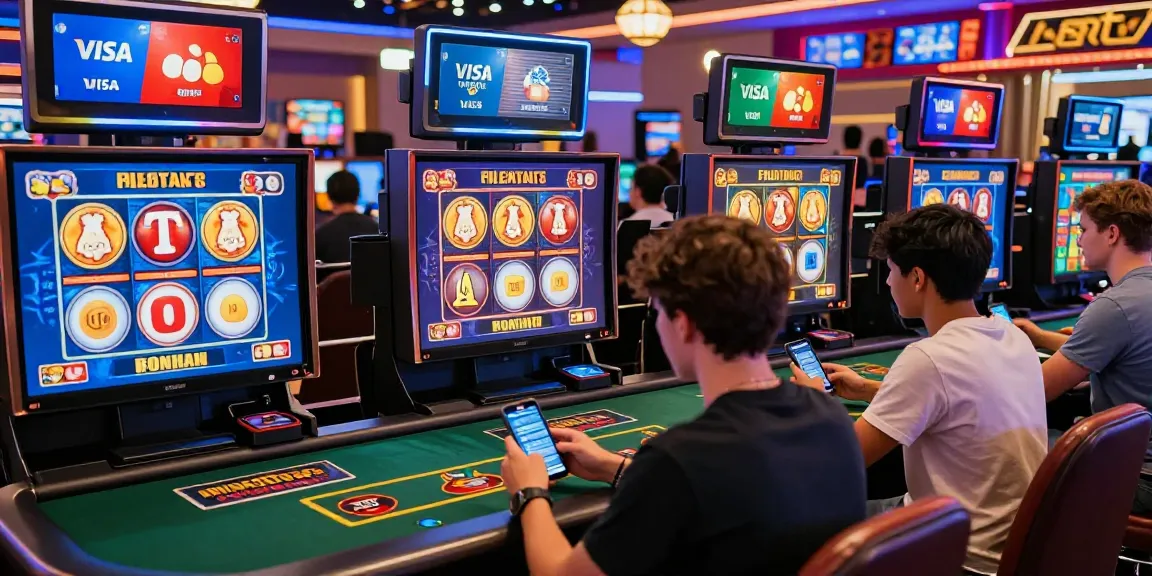 Players enjoying their experience at casinos that accept credit cards with vibrant gaming features and bonuses.