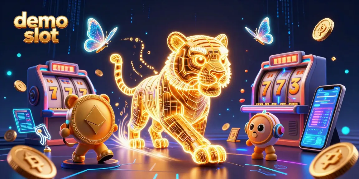 Play exciting demo slot games with vibrant visuals featuring a golden tiger in a digital casino.