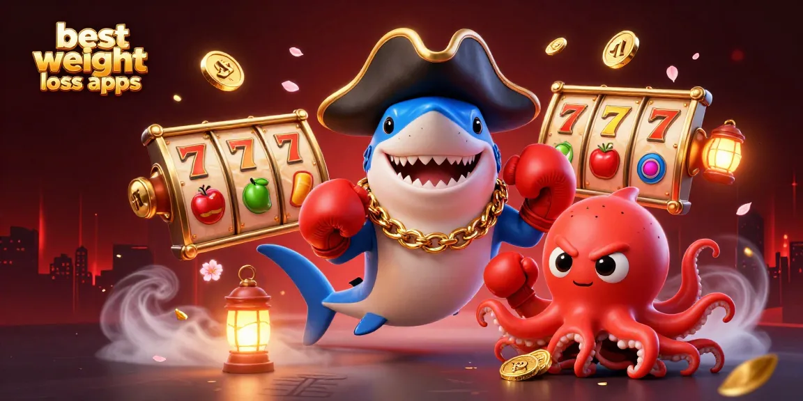 Engage with the best weight loss apps in a vivid casino-themed scene packed with dynamic elements.