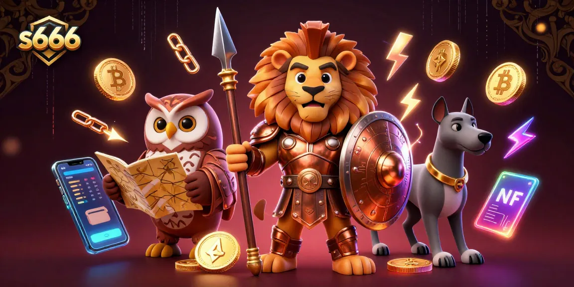S666 players engage in thrilling slots with 3D characters in a vibrant casino scene, showcasing top gaming excitement.