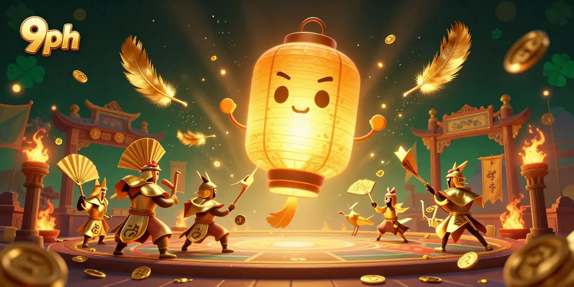 Experience the vibrant allure of 9ph with golden lanterns and dynamic gambling elements.