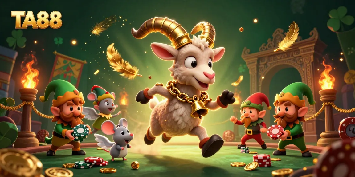 TA88's festive casino scene featuring Krampus, an angel mouse, and mischievous elf gremlins