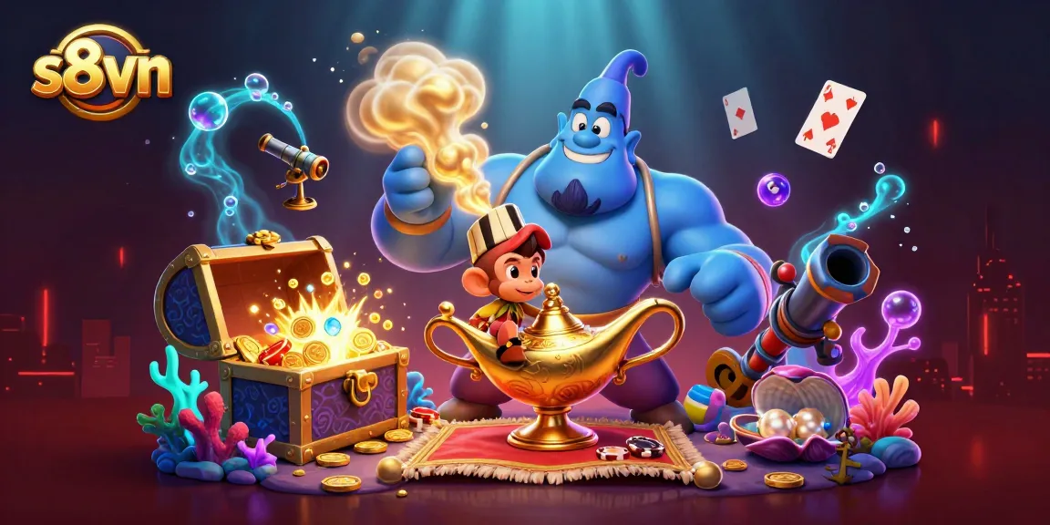 Join the fun with s8vn's magical casino adventure featuring vibrant characters and dynamic game elements.