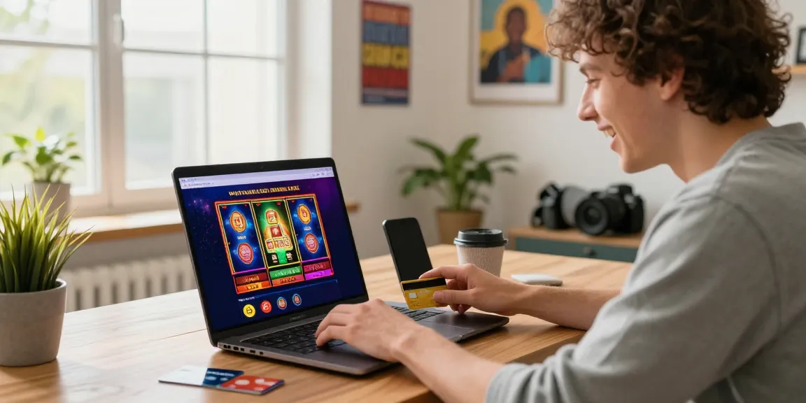 Explore new credit card casino features at https://ibn.org.uk with an engaging player in a modern home workspace.