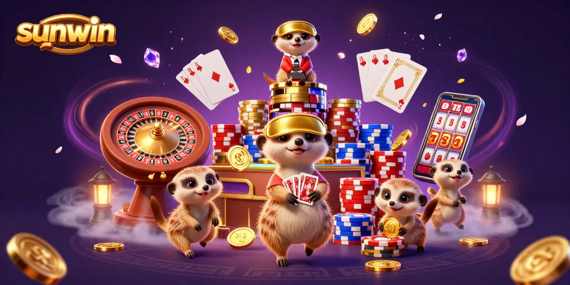 Experience thrilling gameplay and big wins at sunwin with dynamic online casino scenes featuring charming meerkats.