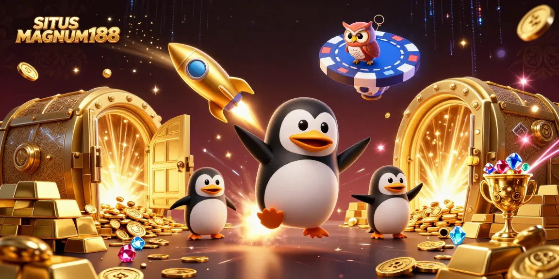 Win big with SITUS MAGNUM188 as the golden penguin ventures to a dazzling casino!