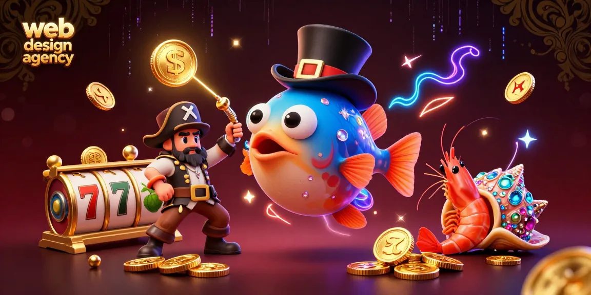 Play and win with dynamic web design agency themed casino illustration, showcasing vibrant characters.