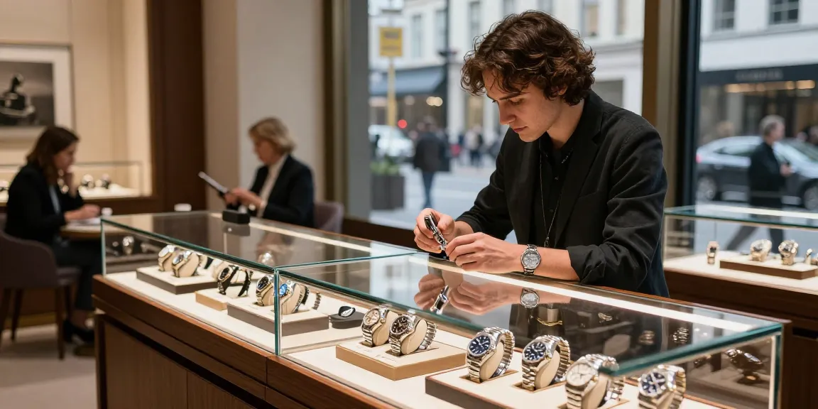 Discover exquisite rolex replica watches displayed in an upscale boutique, showcasing quality craftsmanship.