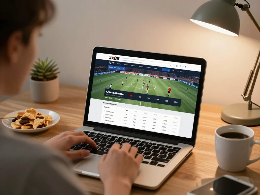 Place bets and track live games on the xx88 sports betting platform in a cozy home environment.