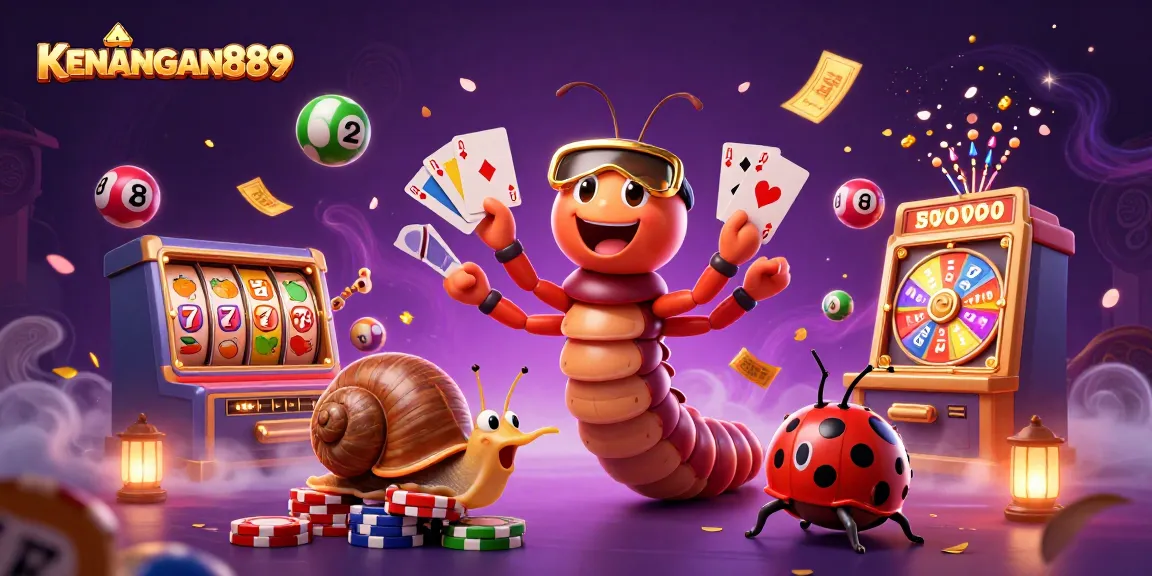 Experience thrilling gameplay with KENANGAN889's dynamic 3D casino scene featuring vibrant slot elements.