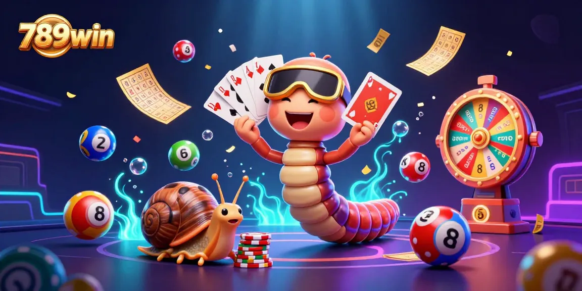 Engage with 789win's vibrant gaming world featuring a lively millipede dealer and rich casino elements.