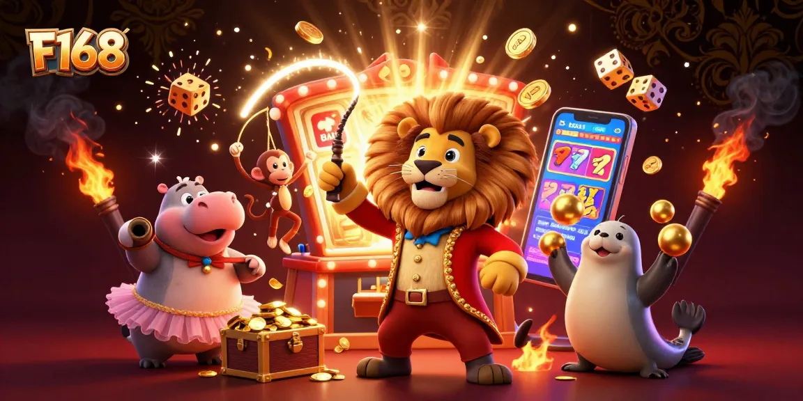 Feel the thrill with F168's vibrant casino scene featuring exciting games and characters in action.