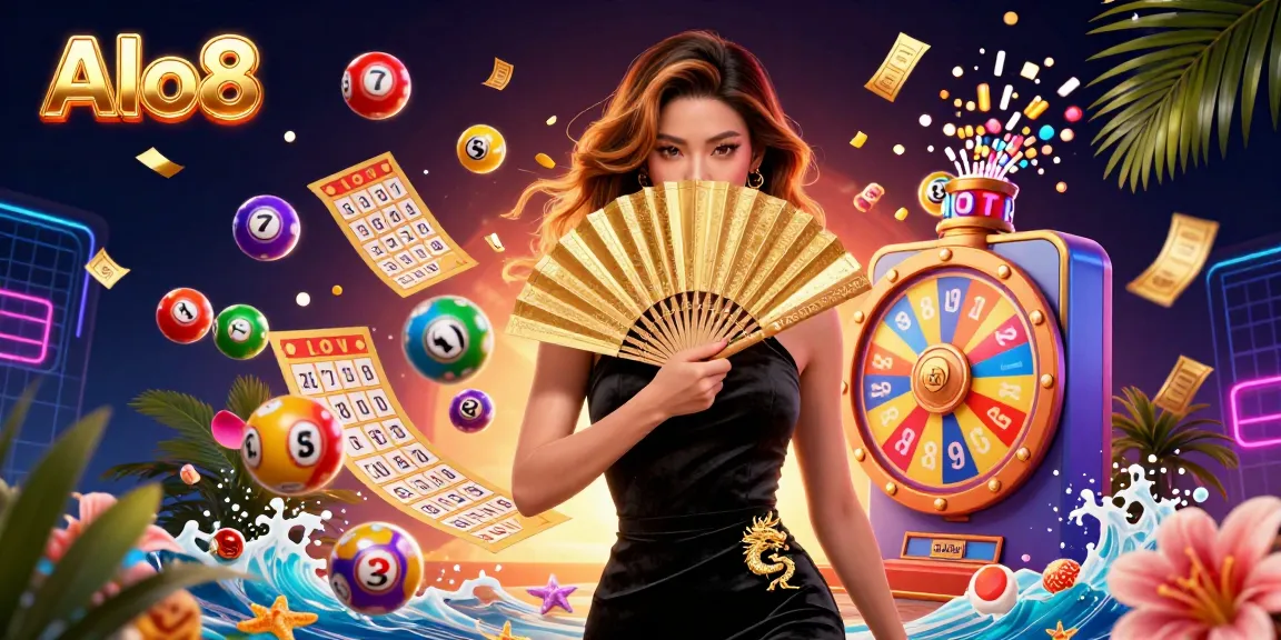 Alo8 offers vibrant lottery and casino gaming experiences with lively visuals and engaging elements in a dynamic scene.
