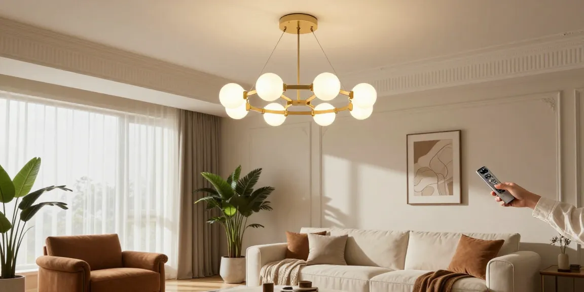 Candelabru LED modern în interior elegant, cu iluminare caldă și atmosferă sofisticată.