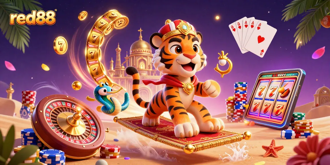 Experience the thrill of red88 with vibrant slot reels, lucky symbols, and Arabian Nights magic.
