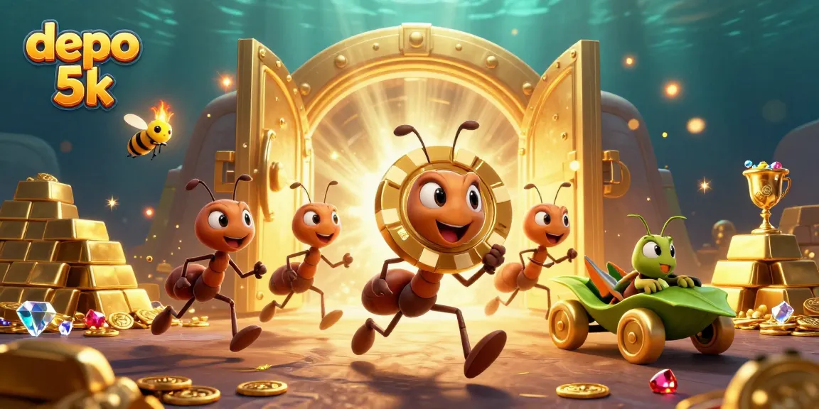 Immerse in the excitement of depo 5k as cartoon ants execute a heist, adding excitement to the gaming experience.