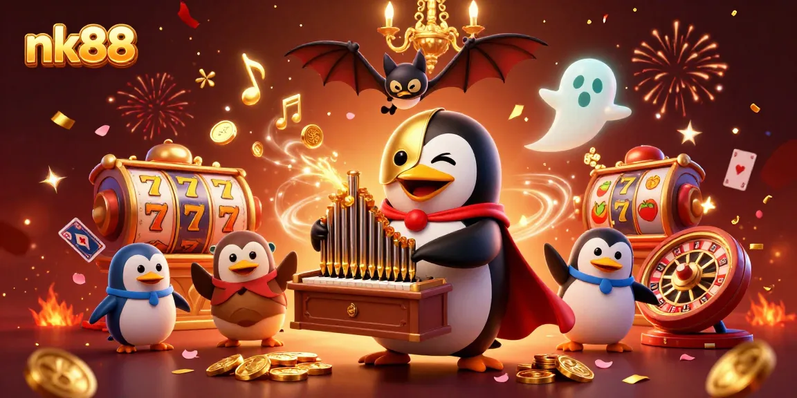 Play games and win prizes at nk88 casino with vibrant 3D illustrations of excitement and fun.