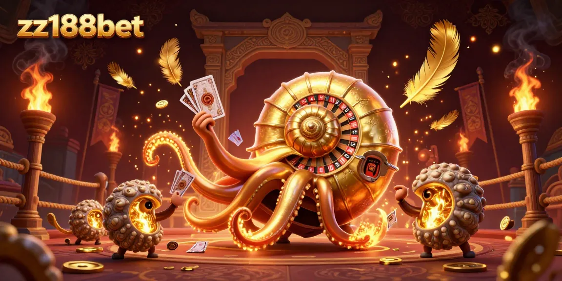 Join the excitement of gaming at zz188bet with a vibrant 3D casino illustration showcasing unique characters and dynamic elements.