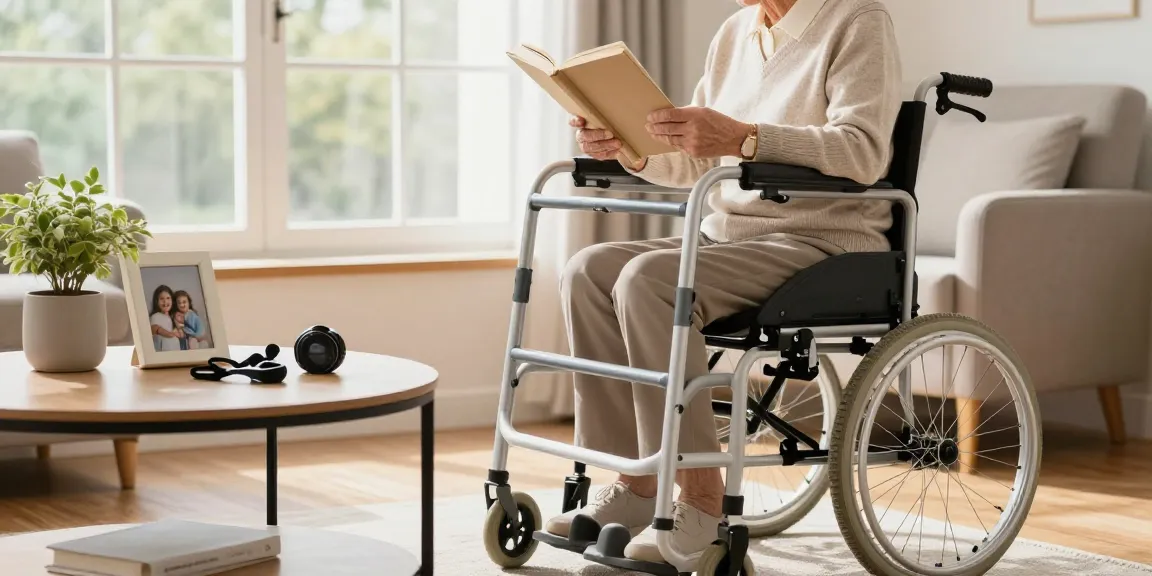 Buy nobility aids showcased in a comfortable home setting with a senior using a modern walker.