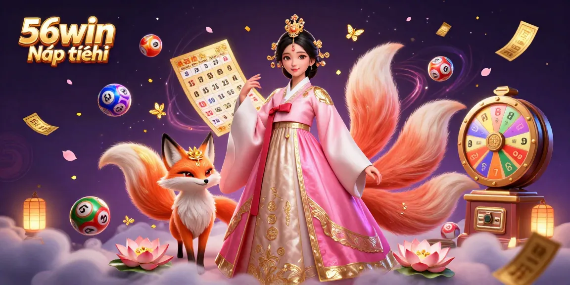 56win Nạp tiền with an elegant woman and lucky fox, vibrant gambling elements, and mystical atmosphere