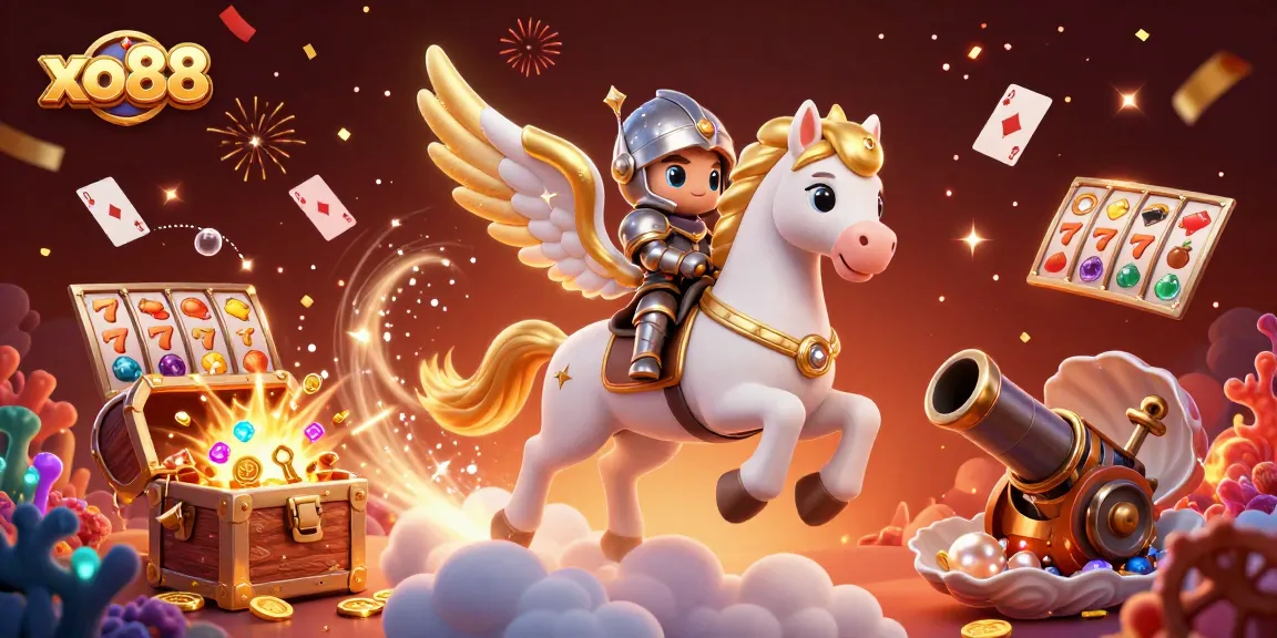 Experience the excitement of xo88 with a celestial horse race and thrilling slot action.