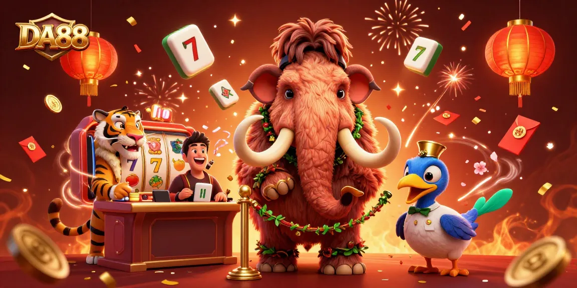 Experience excitement at DA88 casino with a woolly mammoth bouncer welcoming VIP guests