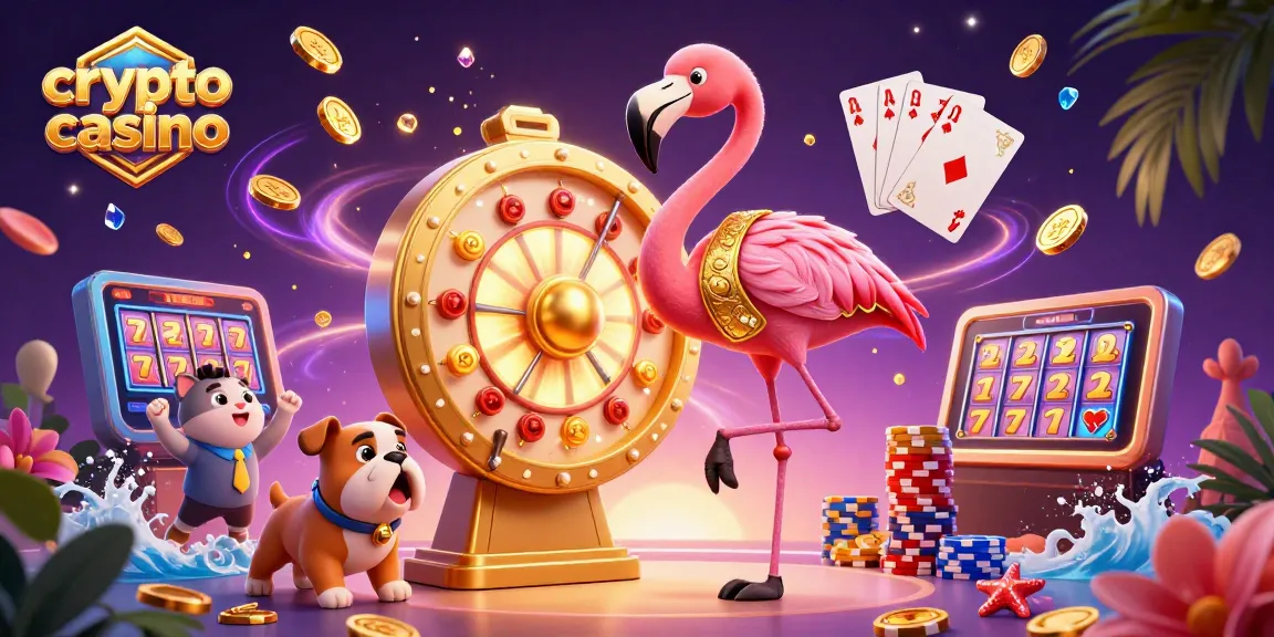 Jouez sur un casino crypto avec des pièces dorées et des gains instantanés.