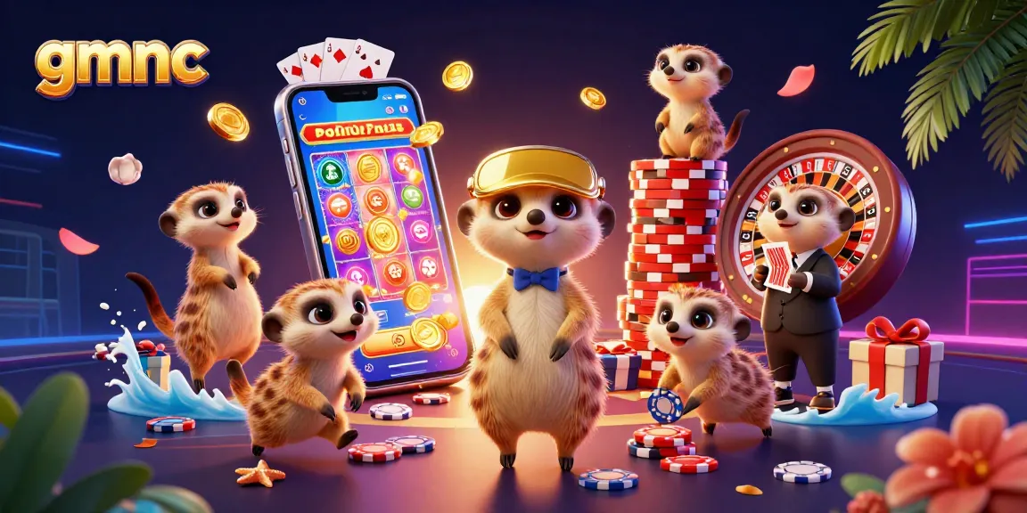 Engage with gmnc’s vibrant scene of meerkats managing a lively casino, showcasing thrilling gaming action.