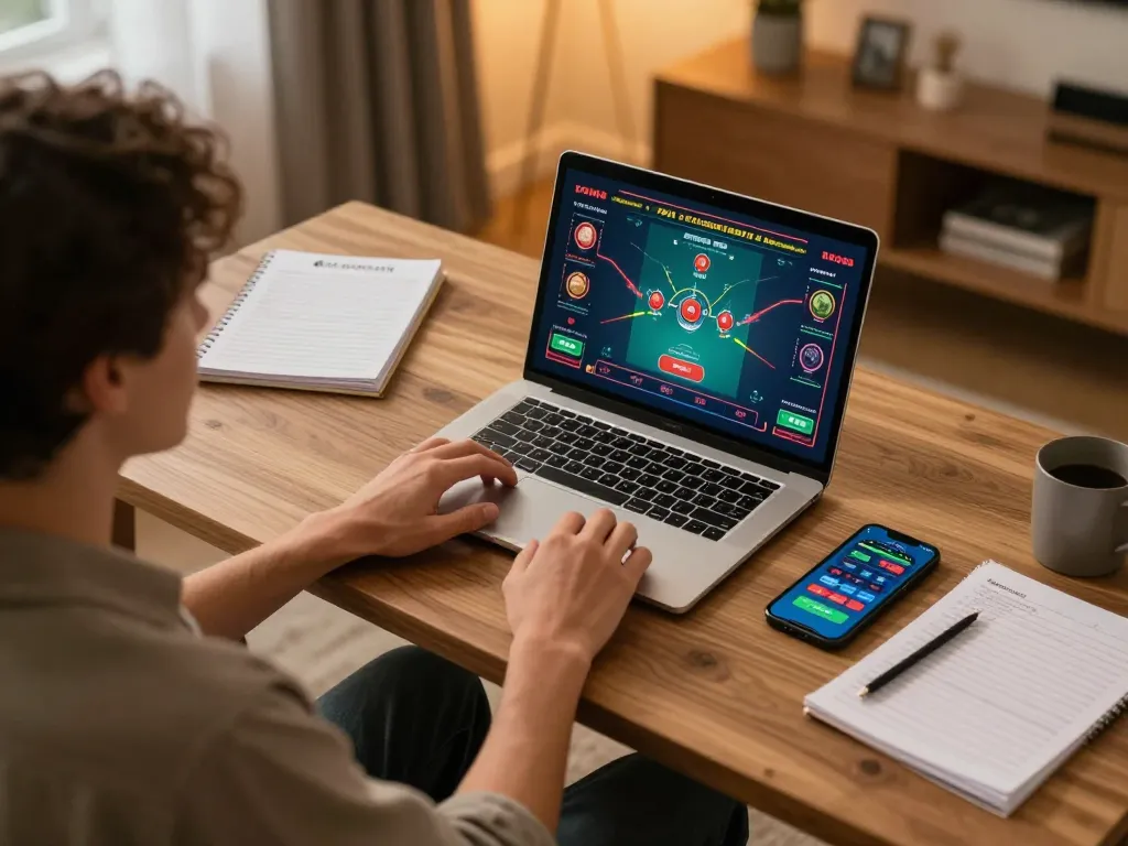 Berpartisipasi dalam blackjack dealer langsung di rumah dengan pengaturan permainan bintangmpo, menampilkan permainan strategis