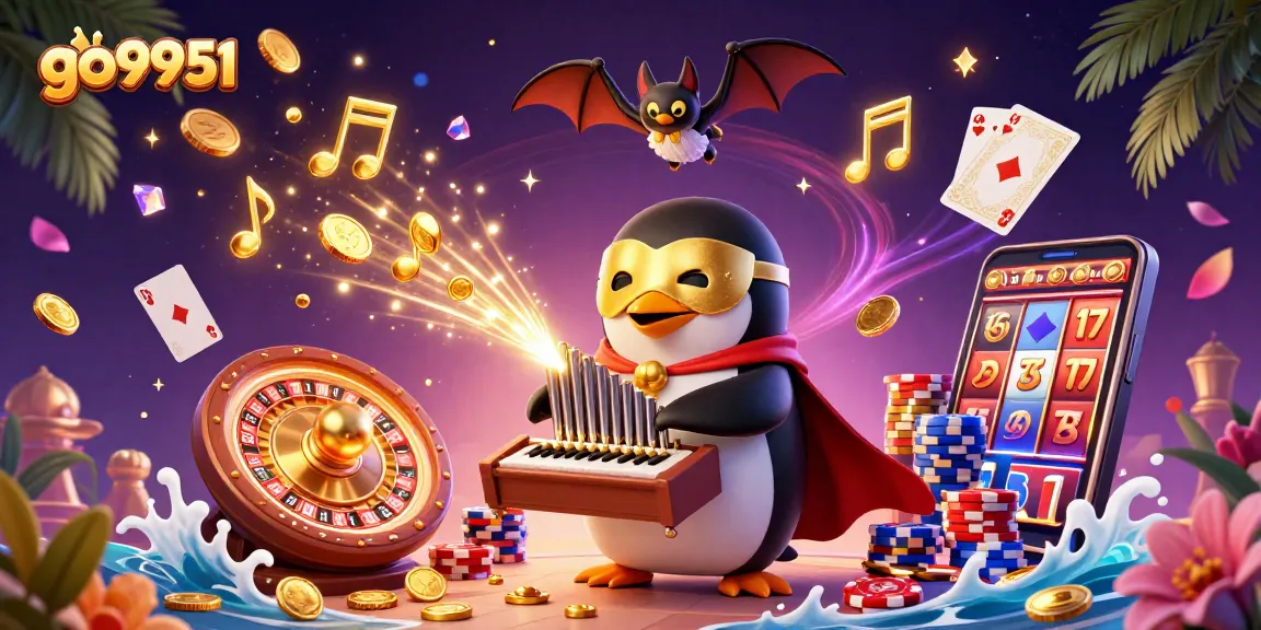 Experience thrilling wins at go9951 with a vibrant casino scene featuring exciting characters and elements.