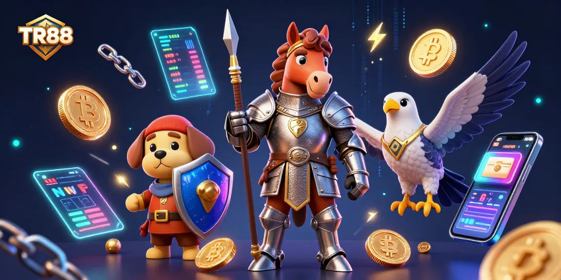 Engage in captivating gameplay at TR88, featuring knight and puppy characters in an exciting casino scene.