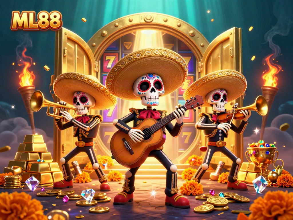 Play vibrant slot games and win big at ML88 with energetic mariachi characters.