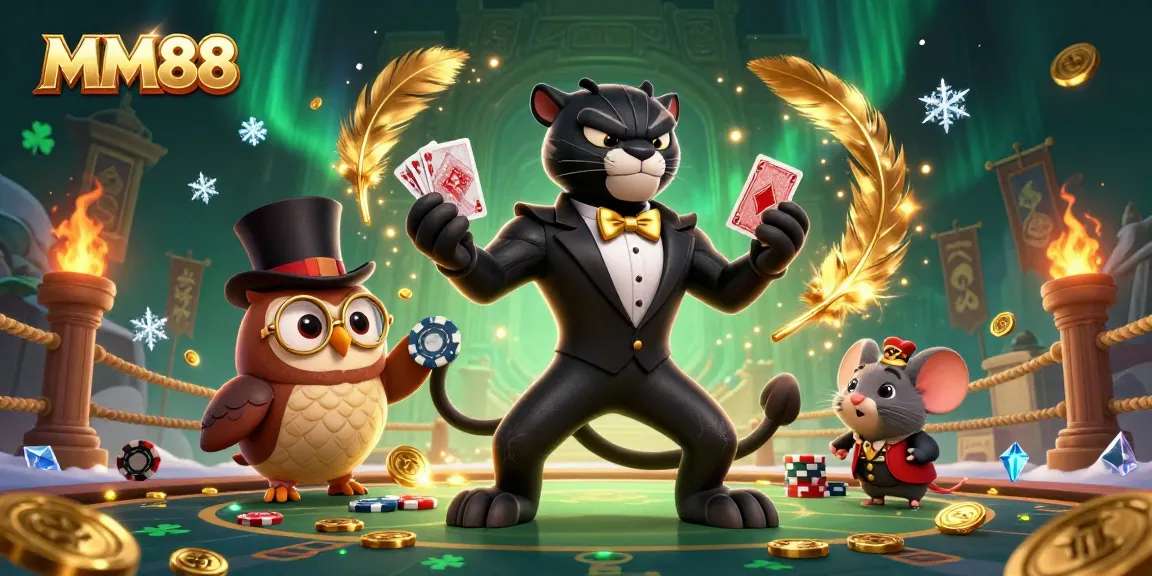 Experience the excitement of MM88 with vibrant casino characters and dynamic elements.