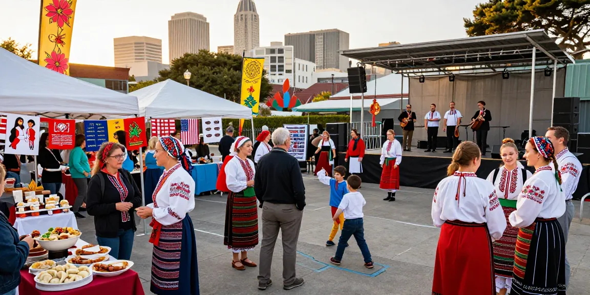 Community celebration showcasing Polish culture at https://www.sfpol.com/ in San Francisco with residents enjoying traditional music and food.