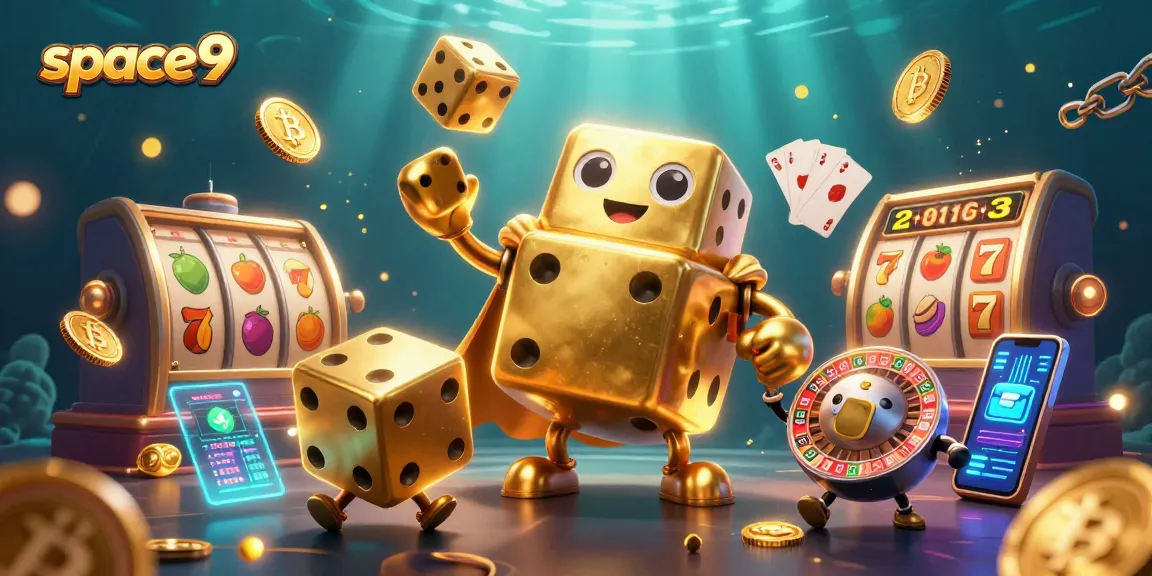 Experience thrilling gameplay at Space9 with vibrant slots and dynamic characters in a 3D casino.