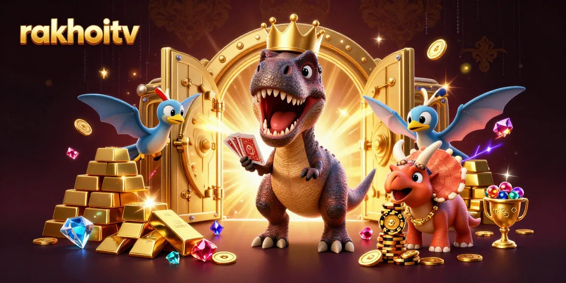 Experience thrilling gameplay with rakhoitv's exciting card shuffling T-Rex and vibrant gambling elements.