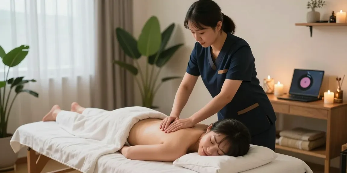 하남출장안마 전문 마사지사의 편안한 홈케어 서비스를 받는 고객의 모습