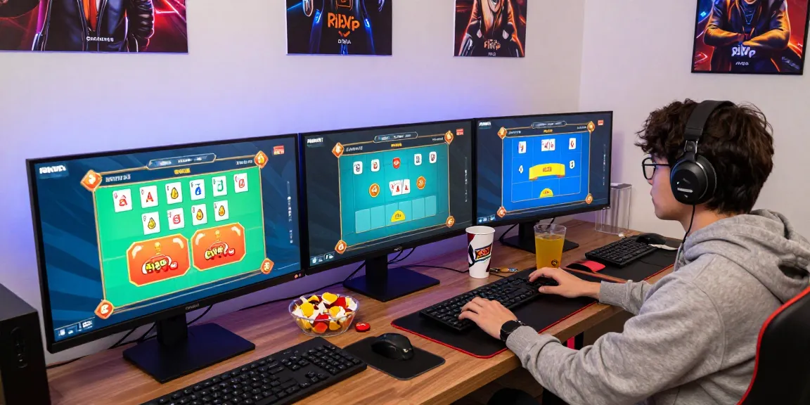 Engaging gaming setup showcasing rikvip platform with user focused on popular card games.