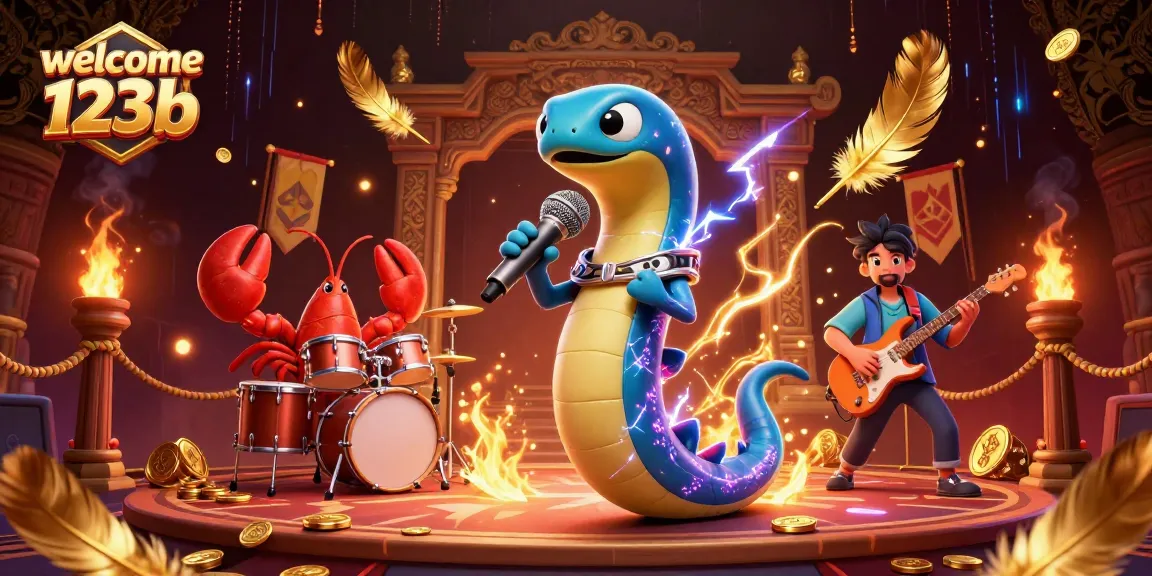 Experience the thrilling atmosphere of underwater gaming with welcome 123b at this vibrant casino scene featuring electric eel DJs.