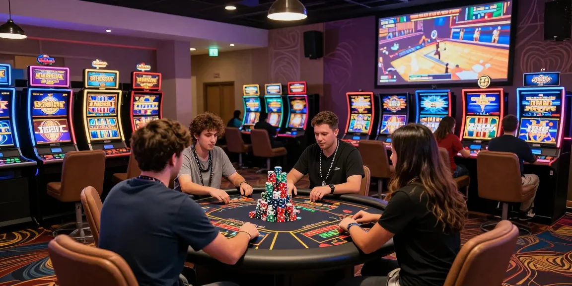 Experience the excitement at casinos not on GamStop with diverse players enjoying vibrant gaming tables and popular slot machines.