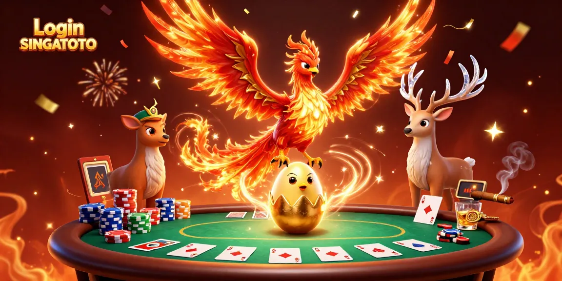 Menetasnya seekor phoenix bayi sambil menikmati Login SINGATOTO bersama kartu dan chip poker